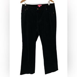 Woman Within Corduroy Pants Size 16W Straight Leg Black Fall Winter